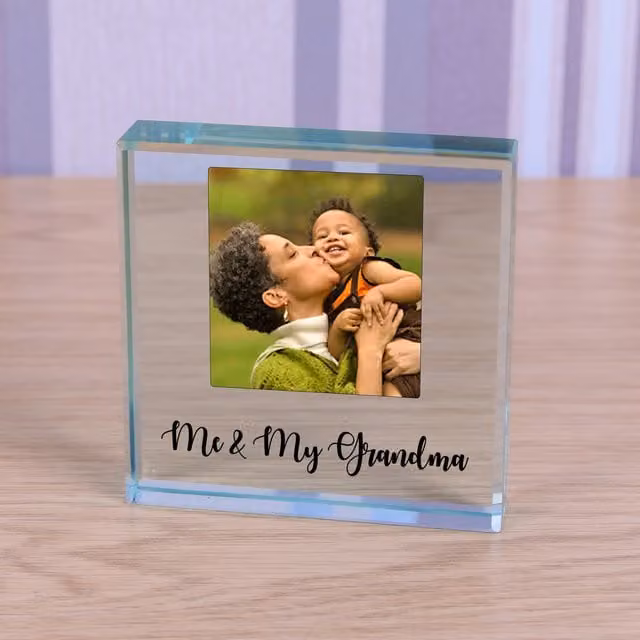 Uniqueful Personalised Me and My Glass Token in Clear and Beige