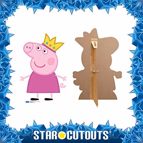 Star Cutouts Peppa Pig SC959 Crown Mini Cardboard Cutout, Multicolour, Height: 90 cm – 4