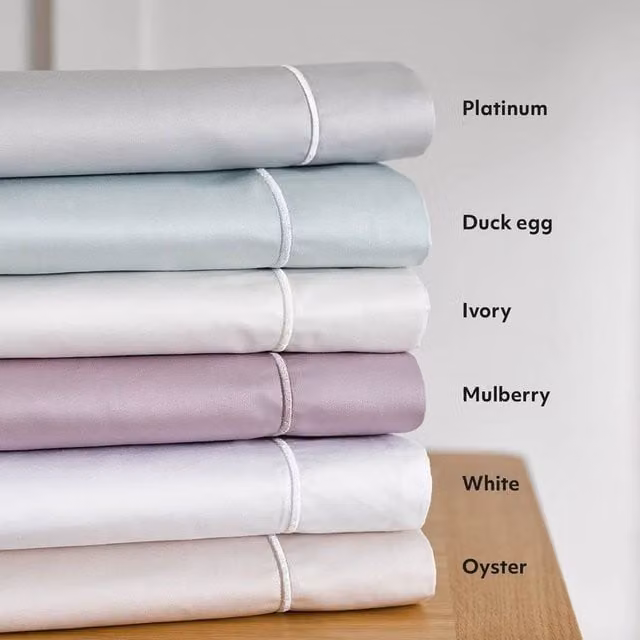 mysmartbuy 400 Thread Count Cotton Percale Deep Fitted Sheet, White, W/D/H: 90 x 200 cm
