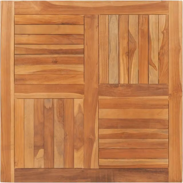 Berkfield Home Solid Teak Wood Table Top, Brown, W: 90 cm, D: 90 cm, H: 2.5 cm – 1