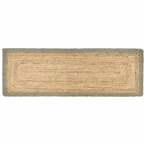 Phoenox Textiles Limited Origins Jute Border Sage Green Rectangular Kitchen Runner, W: 67 cm, L: 200 cm – 1