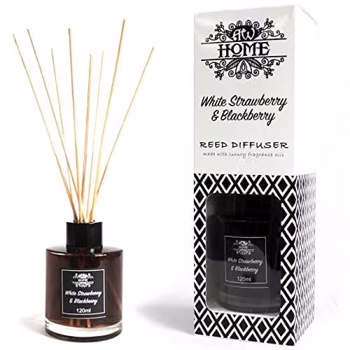 KDMD White Strawberry & Blackberry Fruity Reed Diffuser, 120ml, Black – 1