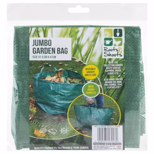 VFM e-Store Jumbo Garden Refuse Sacks with Secure Handles, Green, W: 41 cm, H: 36 cm – 5
