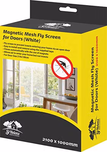 Electrovision Magnetic Mesh Fly Screen for Doors, White, W/H: 100 x 210 cm – 2
