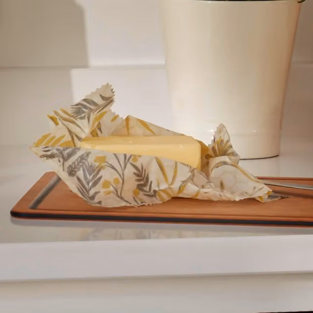 Natural Elements Eco-Friendly Set of 3 Organic Yellow Beeswax Food Wraps