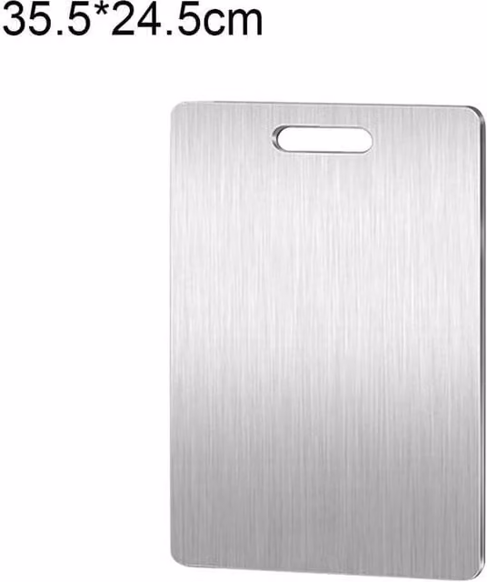 PAWNORA Reversible Titanium Cutting Board in Silver, W: 35.5 cm, D: 24.5 cm