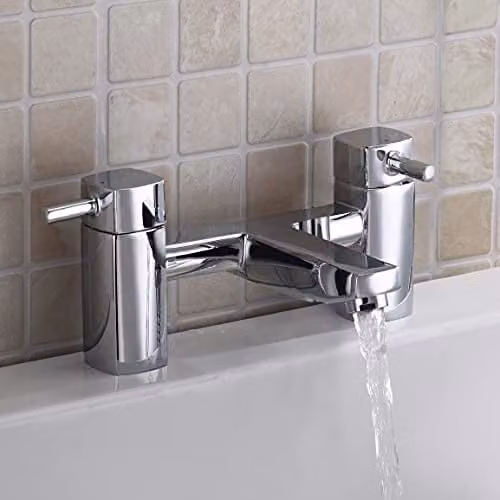 Nes Home Two Handle Chrome Brass Countertop Bathtub Tap in Silver – 1