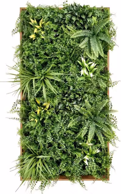 True Products Premium Artificial Green Living Wall Art Panel with Wood Effect PVC Frame, W: 100 cm, H: 50 cm