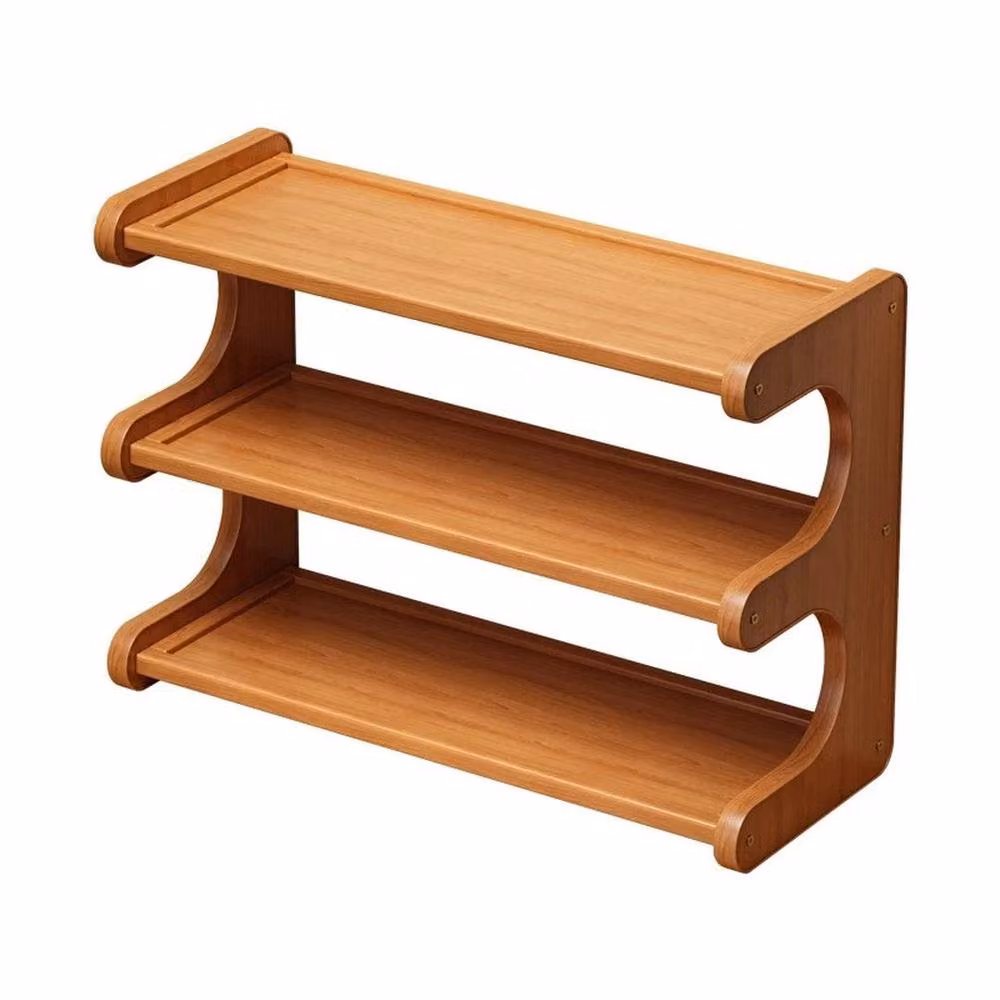 FORGEVIO 3 Tier Tabletop Cup Storage Rack Display Shelf in Brown Walnut – 2