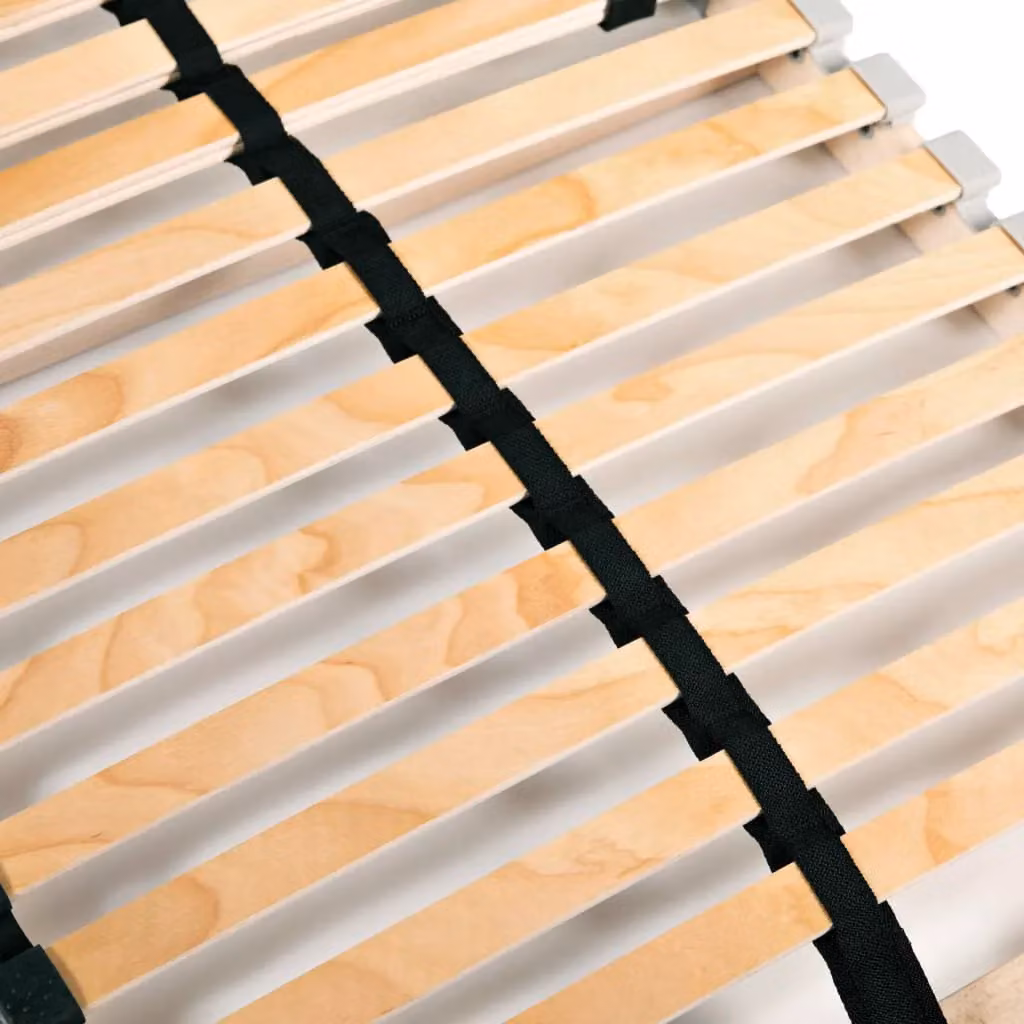 Berkfield Home Set of 2 Brown Slatted Bed Bases with 28 7-Zone Beech and Birch Wood Slats, W: 90 cm x D: 200 cm – 2