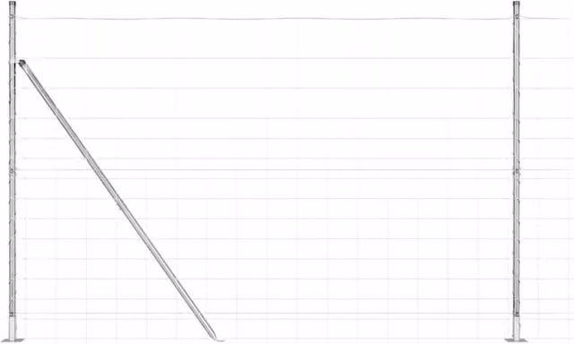 Berkfield Home Field Fence Galvanised Steel In-Ground Round Mesh in Silver/Grey, H: 160 cm, W: 25 m – 1