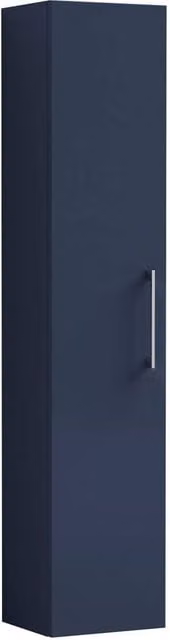 Balterley Midnight Blue Matt Wall Hung Bathroom Unit with Soft Close Doors and Internal Shelves, Height: 30 cm