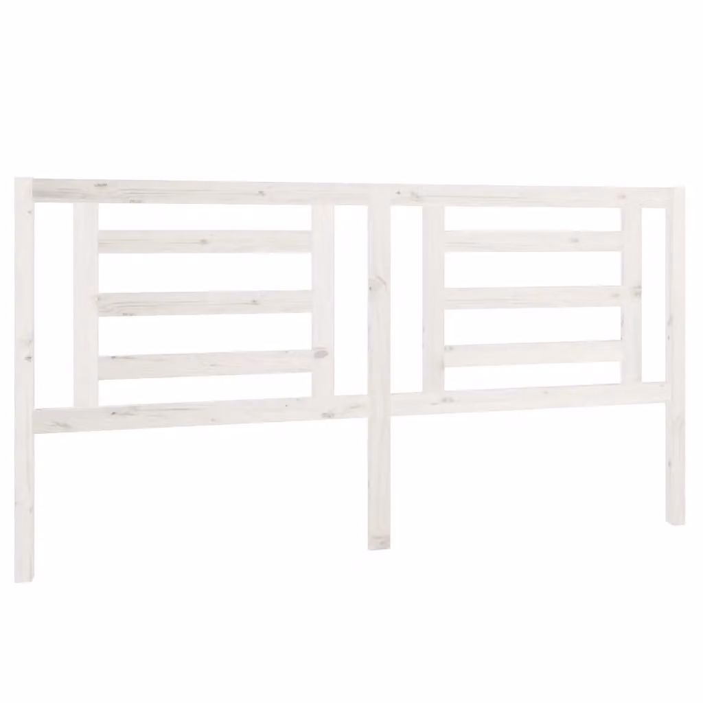 Berkfield Home White Solid Pine Wood Rustic Bed Headboard, W: 186 cm, D: 4 cm, H: 100 cm – 2