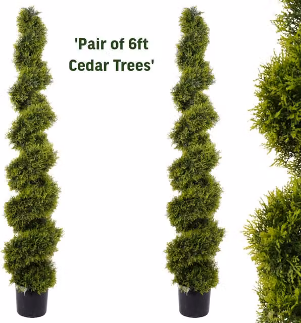 Best Artificial Green Cedar Spiral Conifer Tree Pair, Height: 182.88 cm