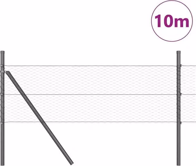 Berkfield Home Hexagon Steel Fence, Grey, W: 0.5 m x L: 10 m