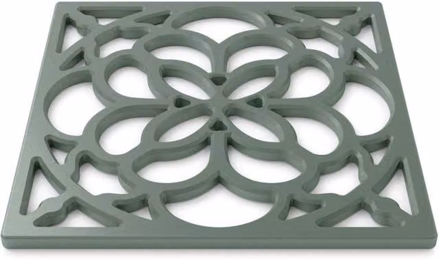 Zeal Square Silicone Non-Slip Heritage Trivet Mat in Green, W/D/H: 18 x 18 x 1 cm – 2
