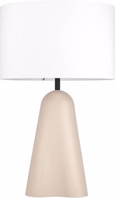 Eglo Tolleric Indoor Table Light in Beige Ceramic and Fabric with E27 Bulb Socket