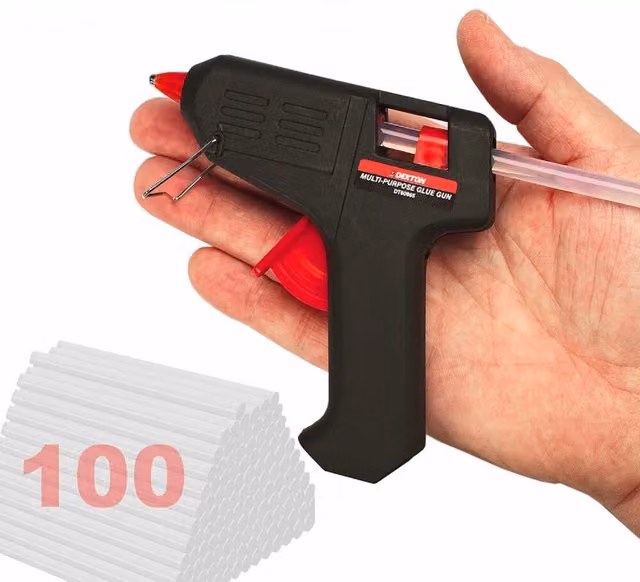Unbrand Mini Hot Melt Glue Gun in Black with 100 Glue Sticks for Craft and DIY Projects