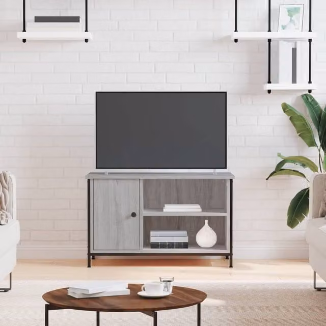 Berkfield Home Grey Sonoma TV Cabinet in Engineered Wood W/D/H: 80 x 40 x 50 cm