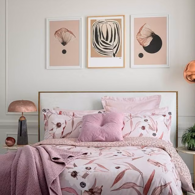 Ted Baker Cabana Pink and White Floral Cotton Mako Satin Duvet Cover and Pillowcase Set, W/D/H: 180 x 200 cm – 1