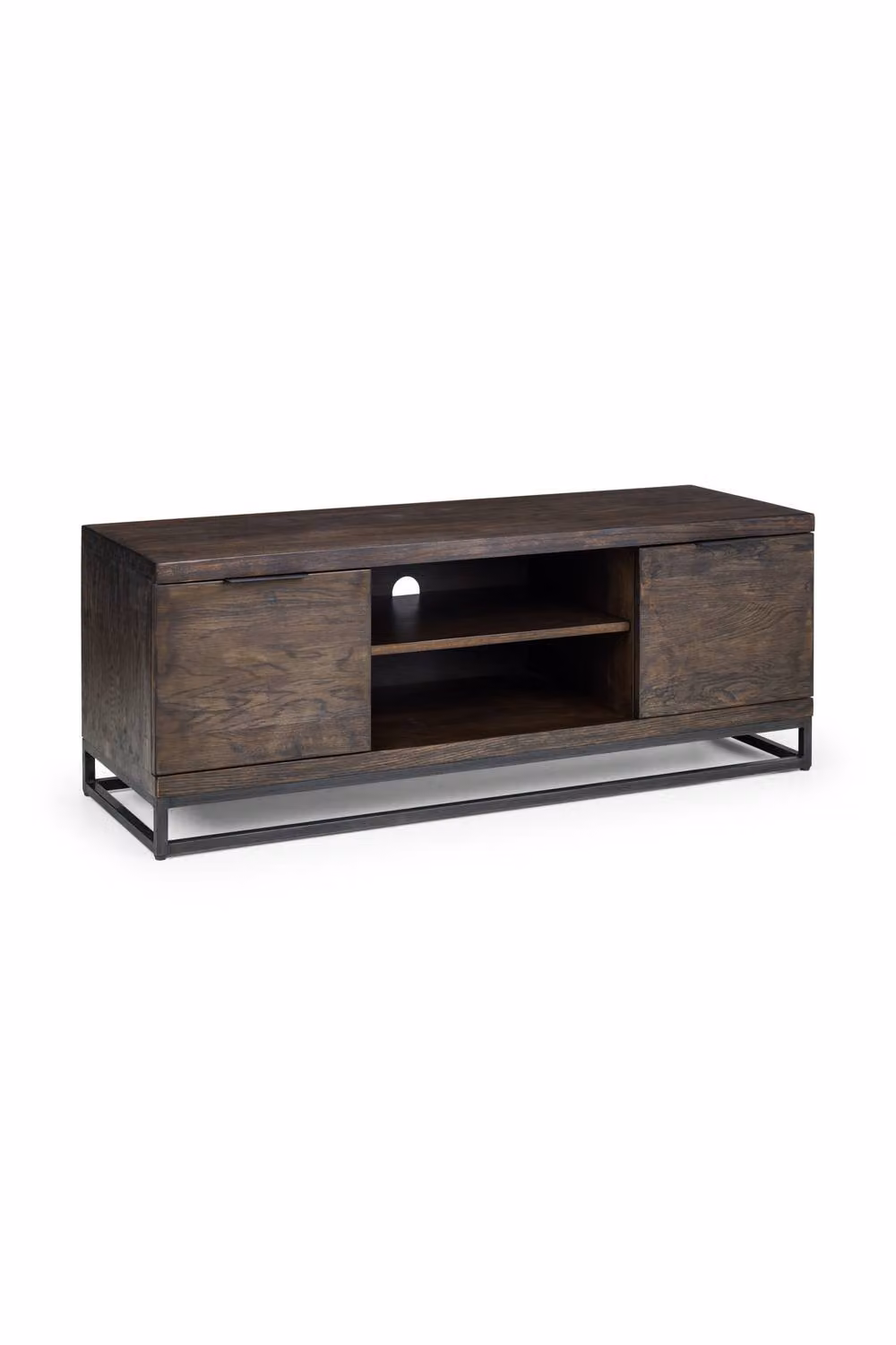 Julian Bowen Brooklyn Industrial Wood and Metal TV Unit in Dark Oak Brown, W: 135.0 cm, D: 45.0 cm, H: 51.0 cm – 3