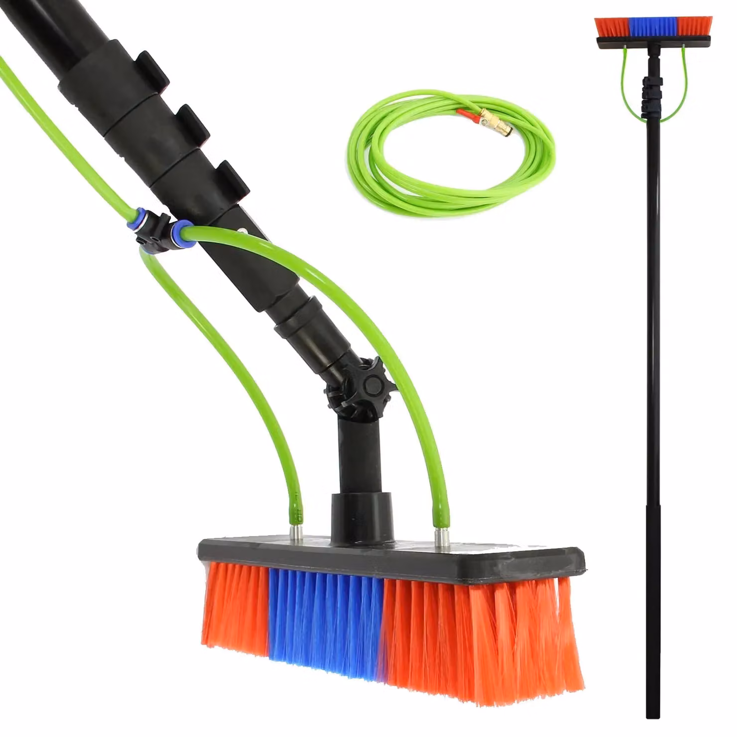 Monstershop Water Fed Window Cleaning Pole with Telescopic Handle and Squeegee in Black and Red – 4