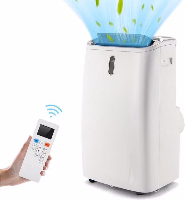 Costway 4-in-1 Portable Monobloc Air Conditioner with App Control, 12,000 BTU, White