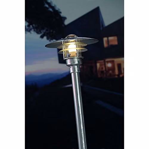 Nordlux Lønstrup Maritime Outdoor Post Lantern in Silver Galvanised Steel, E27, IP44 – 3