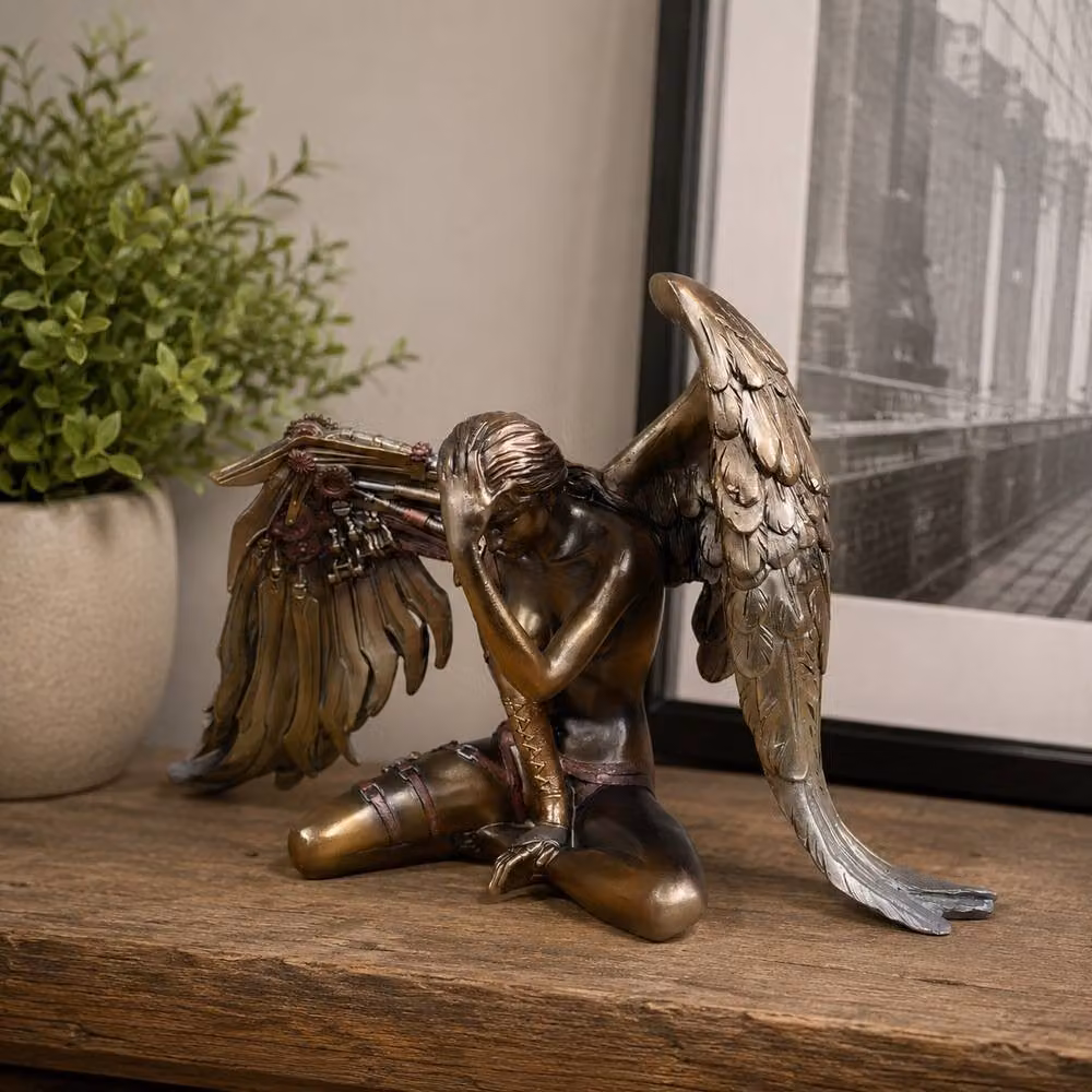 Gifts Direct 2 U Steampunk Golden Angel Ornament Industrial Tabletop Sculpture – 5