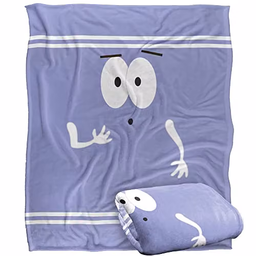 LOGOVISION South Park Towelie Surprised Super Soft Fleece Throw Blanket, White, W/D/H: 152 x 127 cm – 1