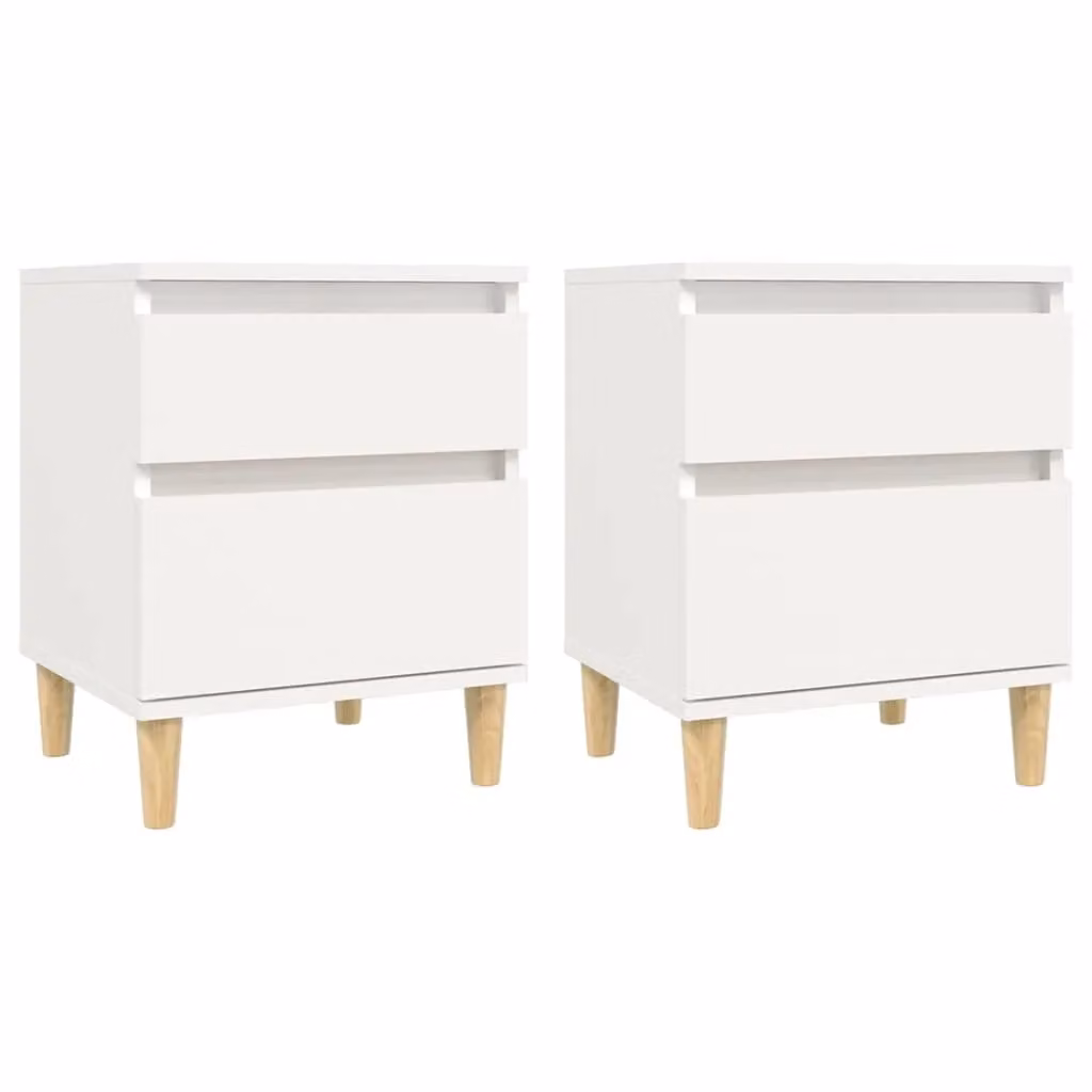 Berkfield Home Set of 2 White Bedside Cabinets, W/D/H: 40 x 35 x 50 cm – 2