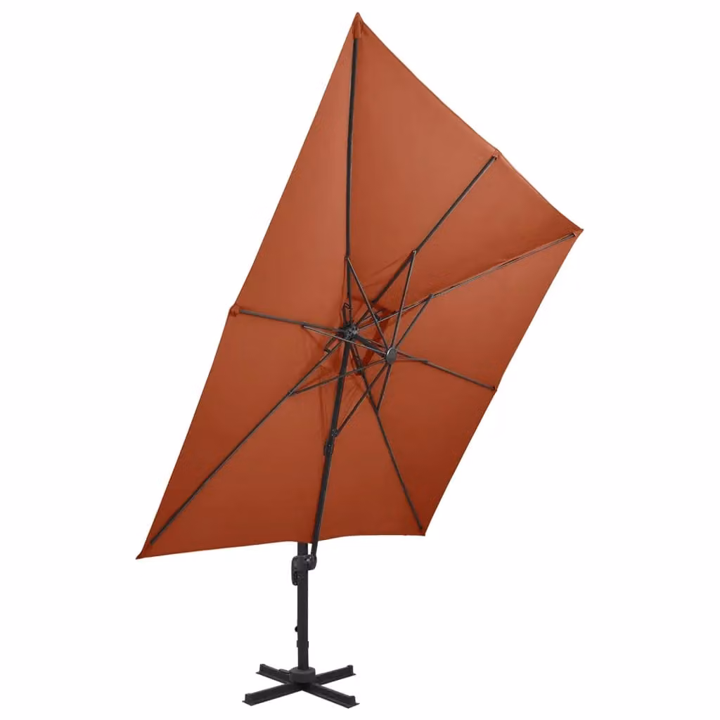 Berkfield Home Cantilever Umbrella with Double Top in Orange, W/D/H: 300 x 300 x 300 cm – 3