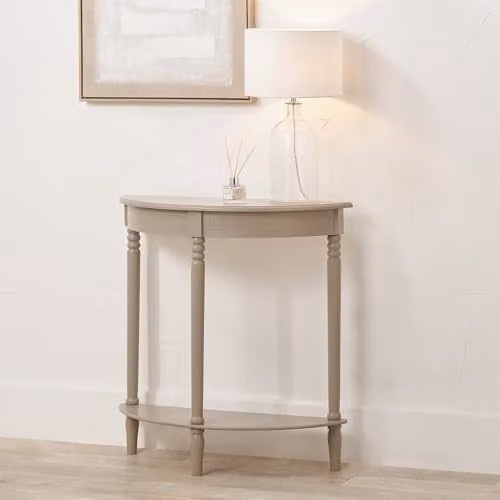 Pacific Lifestyle Traditional Grey Wooden 2-Tier Console Table with Bottom Shelf, W/D/H: 80 x 36 x 36 cm
