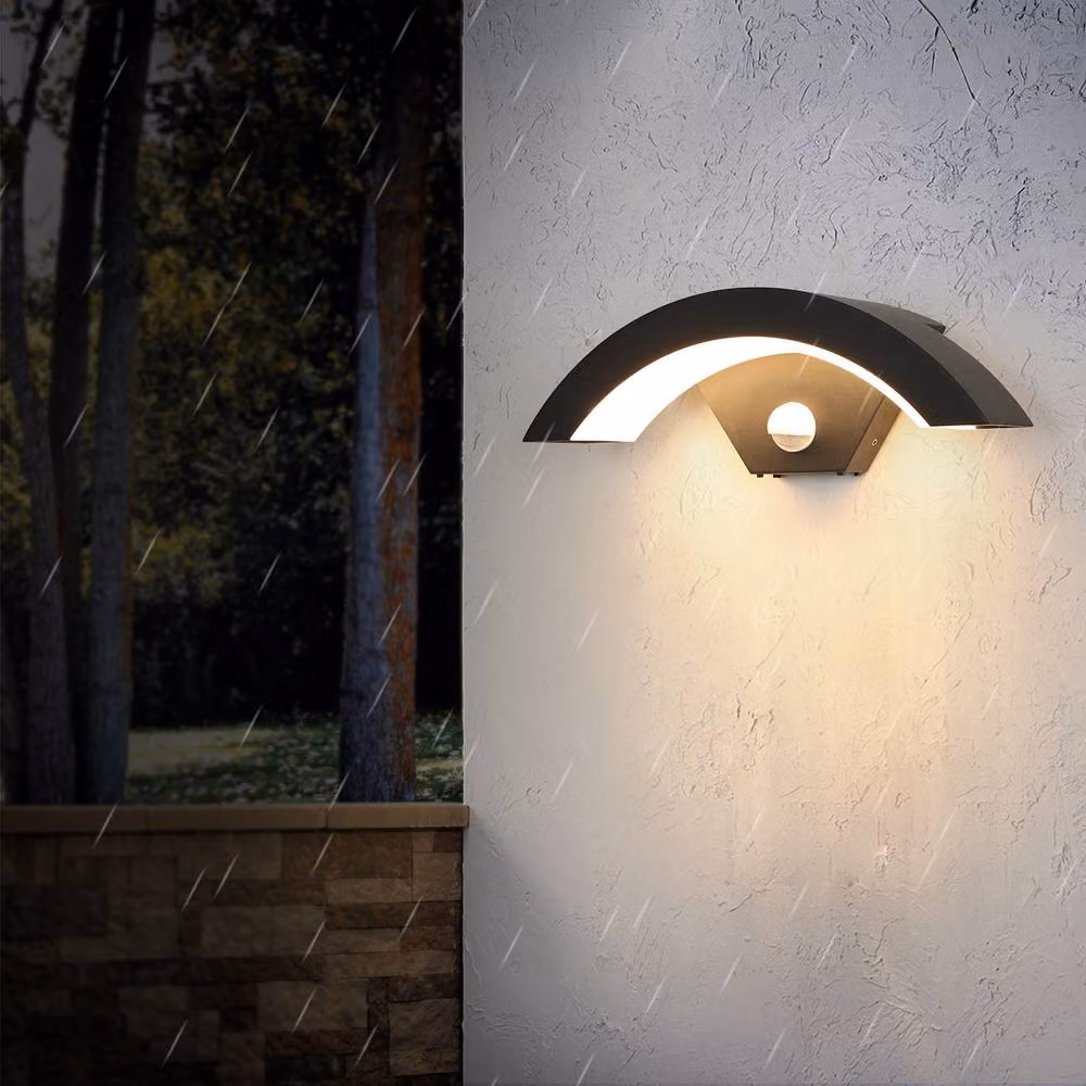 Pheashine U-Shaped Outdoor LED Wall Light with Motion Sensor, Black, H 29 cm x W 10 cm – 4