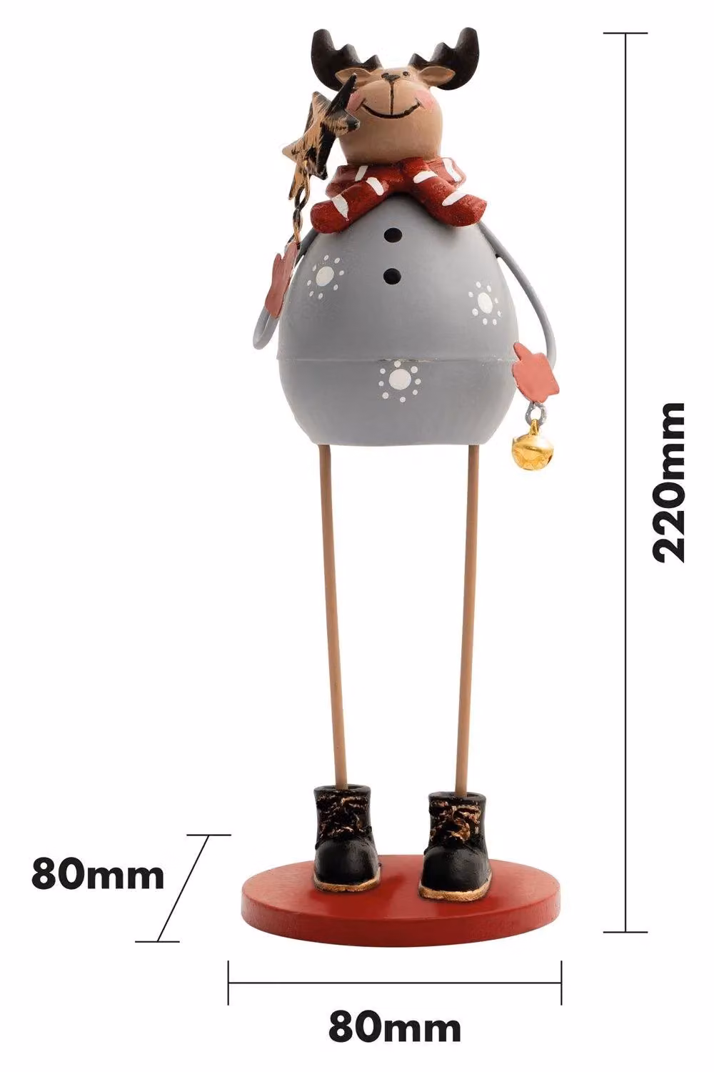 Netagon Home Grey Metal Christmas Reindeer Tabletop Ornament Decoration – 2