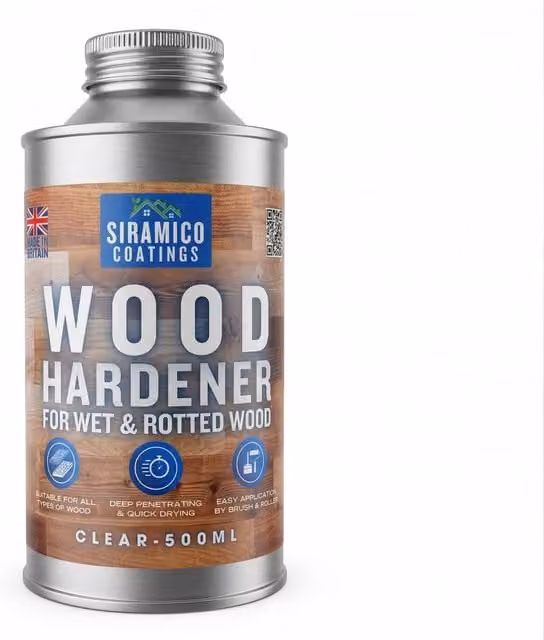 Siramico Coatings Deep Penetrating Wood Hardener for Rotted Wood, 500ml, Transparent – 1