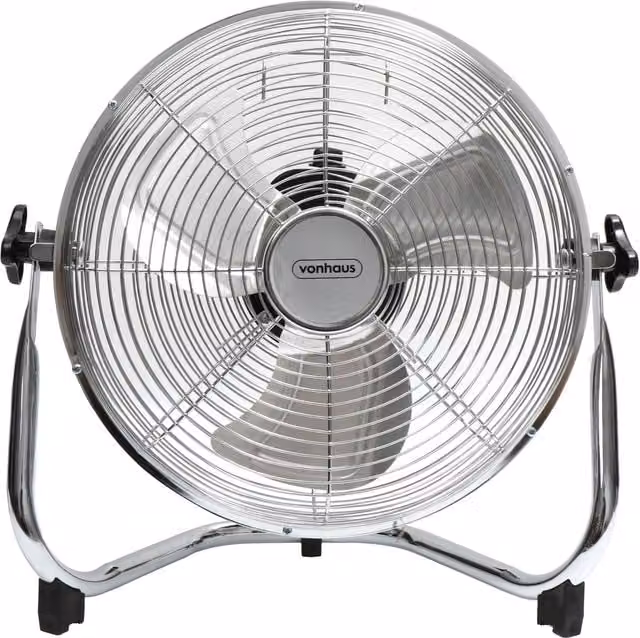 VonHaus Silver Metal Mains Powered Floor Fan, Diameter: 40 cm