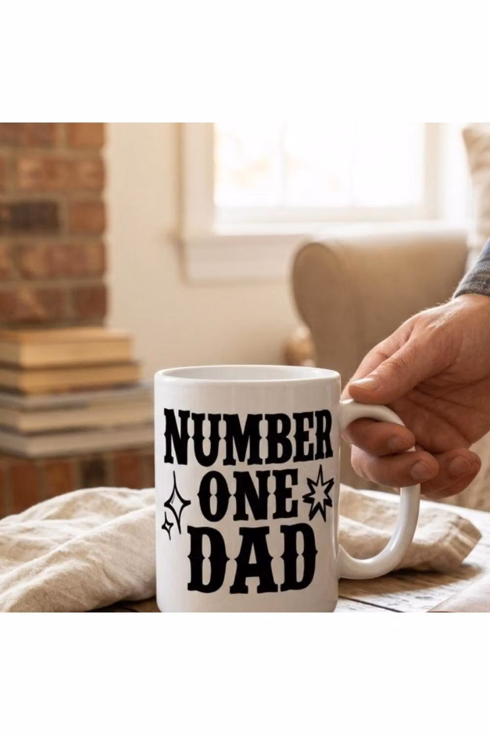 Dyzi Number One Dad Ceramic Coffee Mug in White – 5