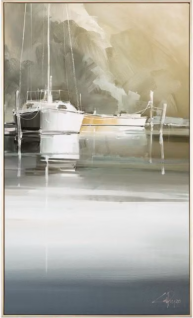 Perch & Parrow Voyage Abstract Multicolour Framed Canvas Wall Art