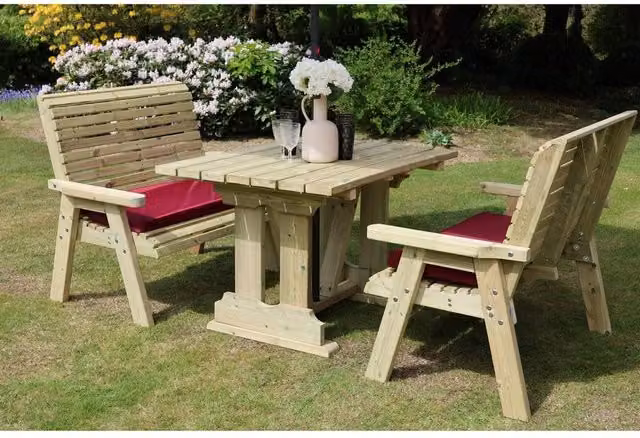 Churnet Valley Garden Furniture Ltd Ergo 4 Seat Compact Set in Brown