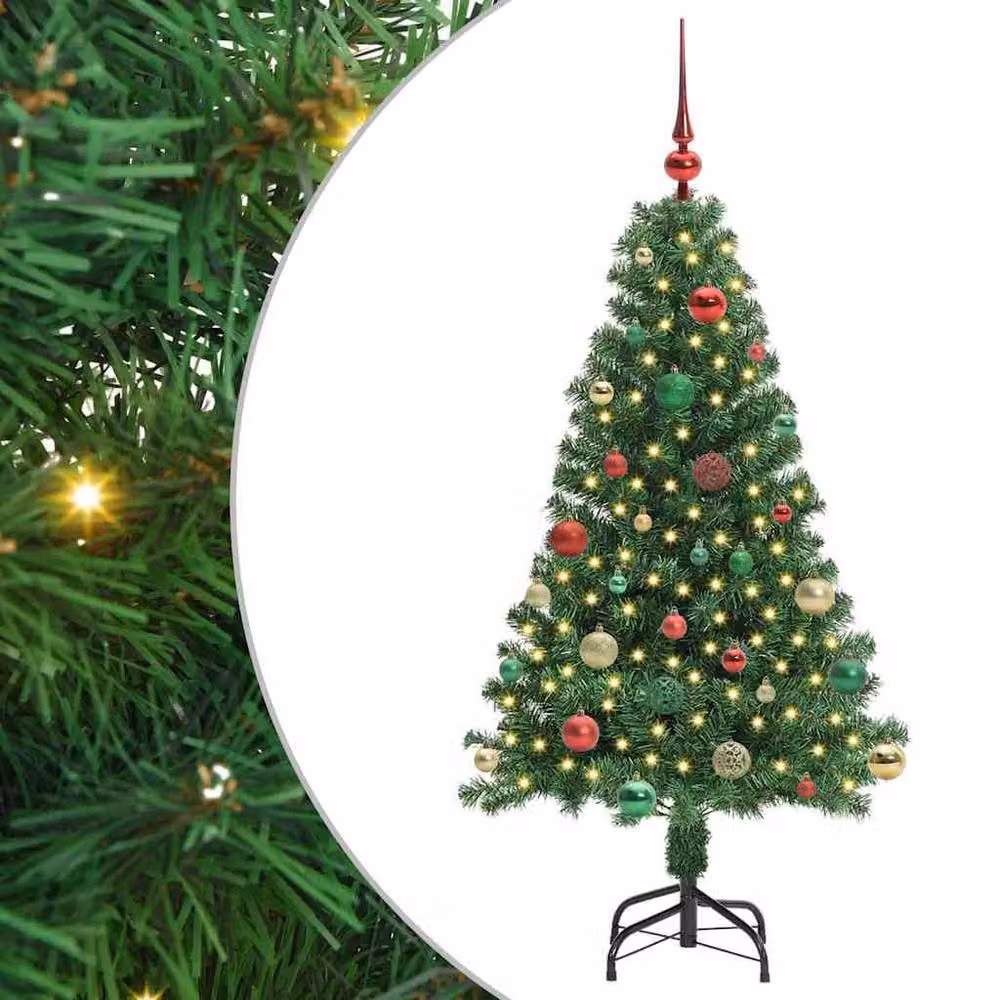 Berkfield Home Artificial Christmas Tree with 150 LEDs and Stand, Green, Height: 150 cm – 2
