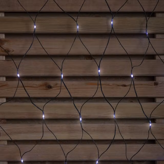 Samuel Alexander Cool White LED Christmas Window Net Lights, W: 3.5 m, H: 1.2 m