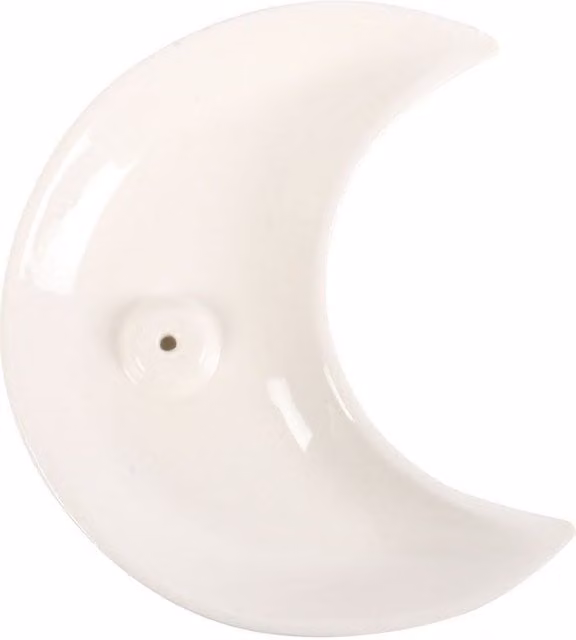 Something Different Crescent Moon Ceramic Incense Holder in White