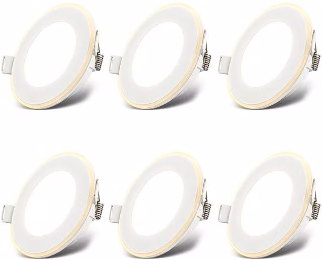 B.K.Licht Set of 6 White Dimmable LED Recessed Spotlights, Warm White – 1