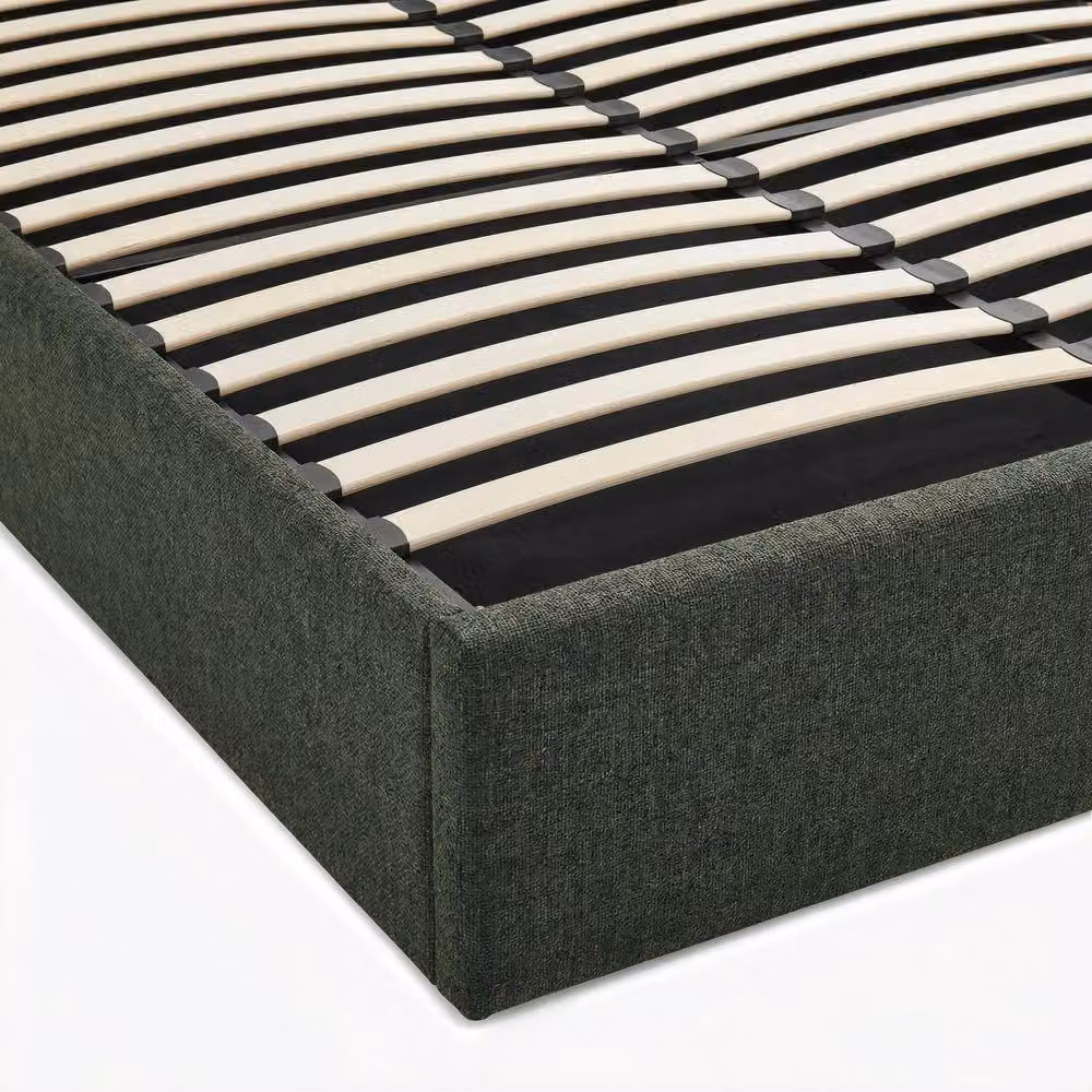 FurnitureboxUK Tilly Green Fabric Upholstered Ottoman Double Bed Frame – 3