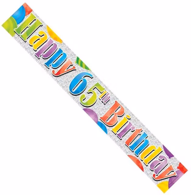 KDMD Unisex 65th Birthday Multi Colour Foil Letter Pennant Banner, Pack of 20