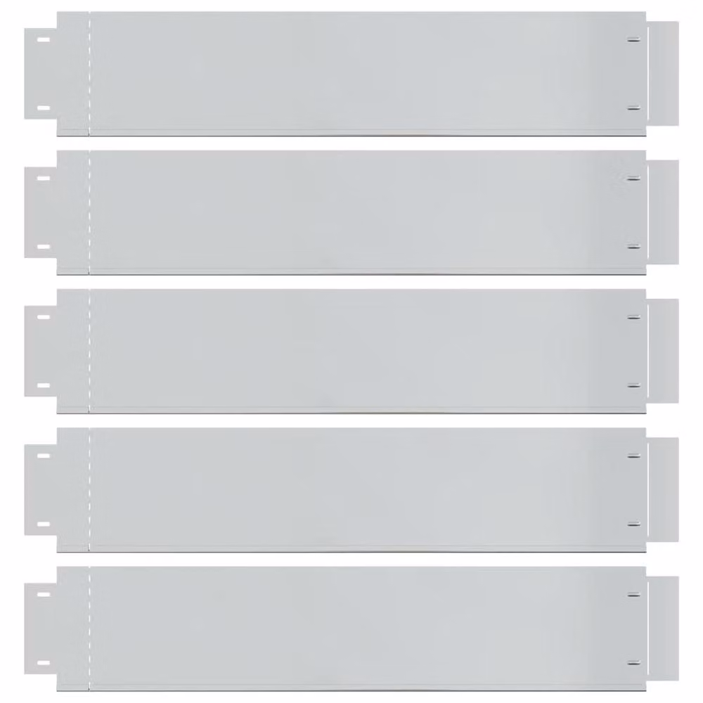 Berkfield Home Galvanised Steel Lawn Fences, 5 Pieces, Silver, H: 100 cm, W: 19 cm – 2