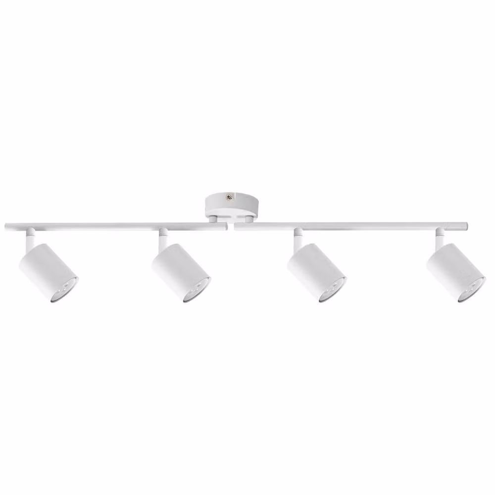 Wyld and Coco 4-Light Adjustable Industrial Spotlight Ceiling Lamp in White Metal – 2
