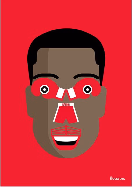 Mockstars Frank Bruno Abstract Red Modern Art Print, A2 Paper Poster