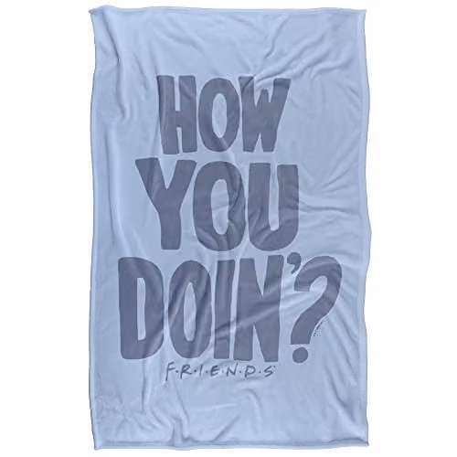 LOGOVISION Friends Joey Tribbiani Classic Silky Touch Super Soft Fleece Throw Blanket, Blue, W/D/H: 91 x 147 cm